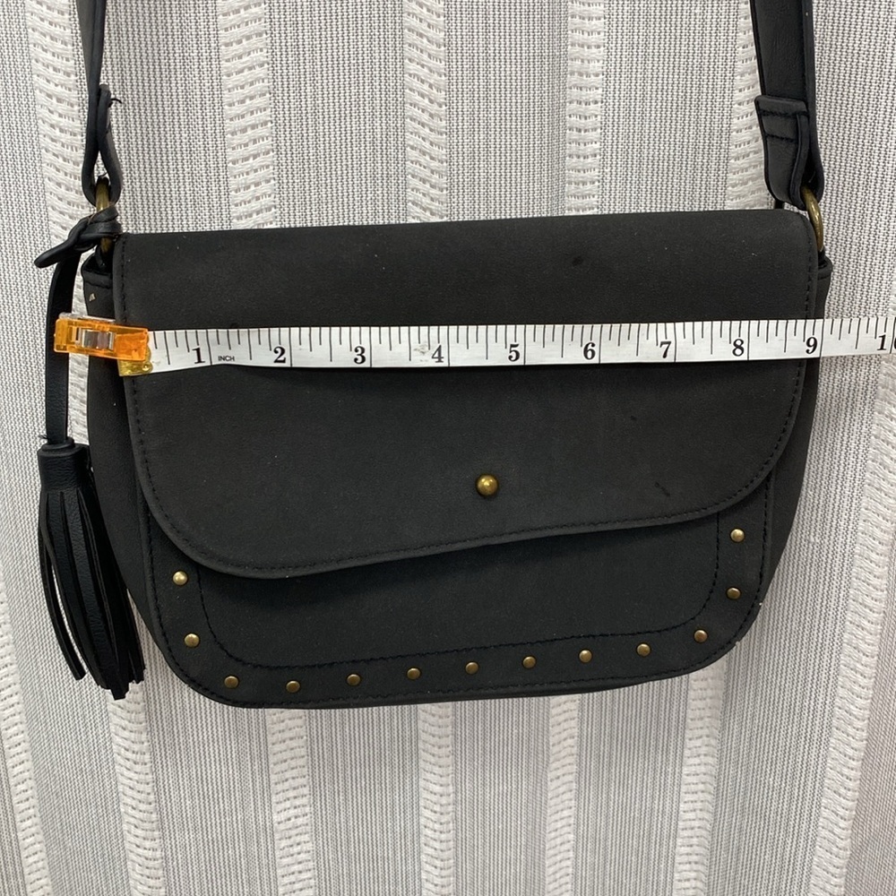 Western Country Style Black w/‎ Bronze Studs Purse Shoulder Bag Adjustable Strap - Picture 11 of 13